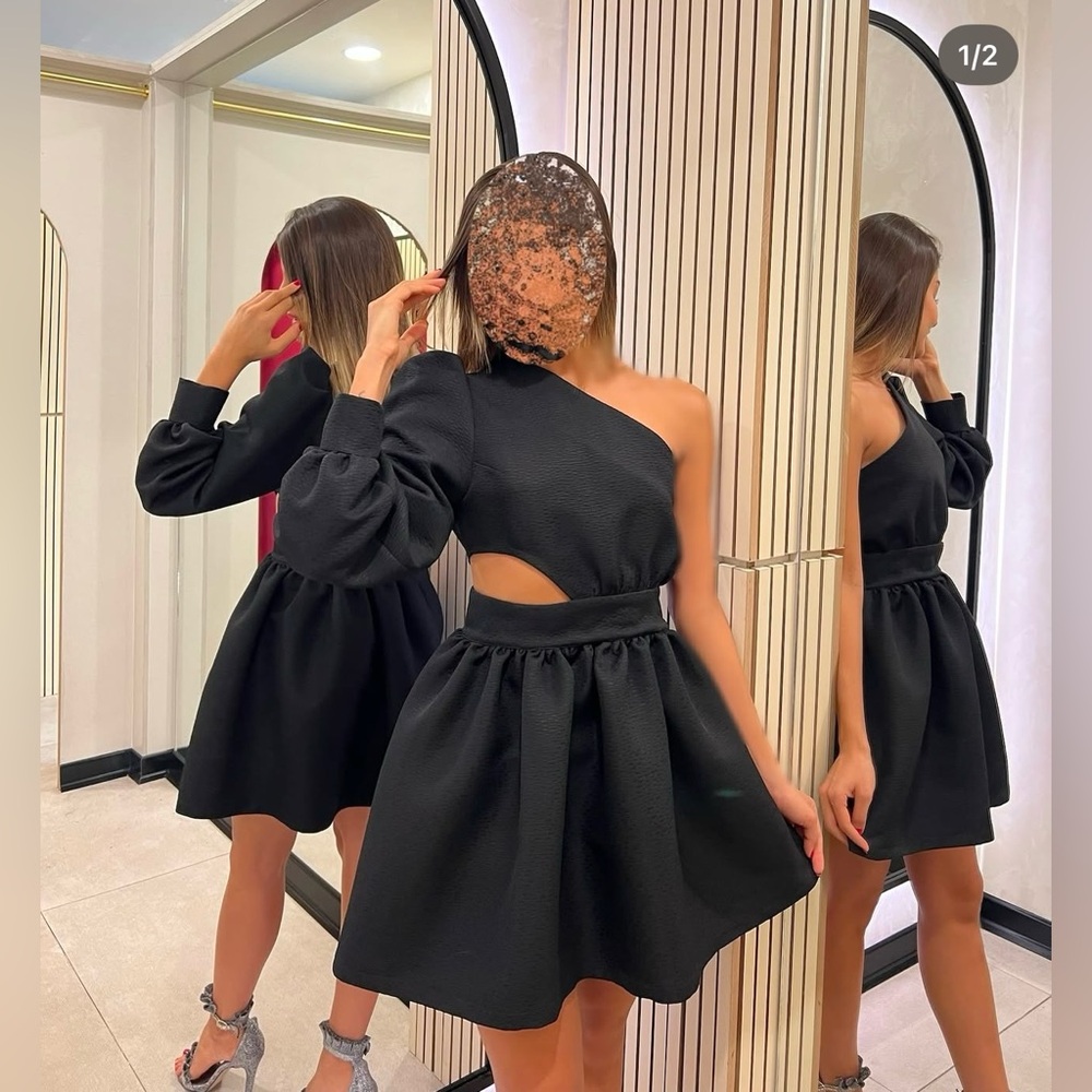 Elegant Black Satin Dress